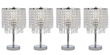 Chrome Round Crystal Bedroom Desk Lamp Table Lamp Bedside Lamp - Set of 4 - J10-SP-106 - SET of 4
