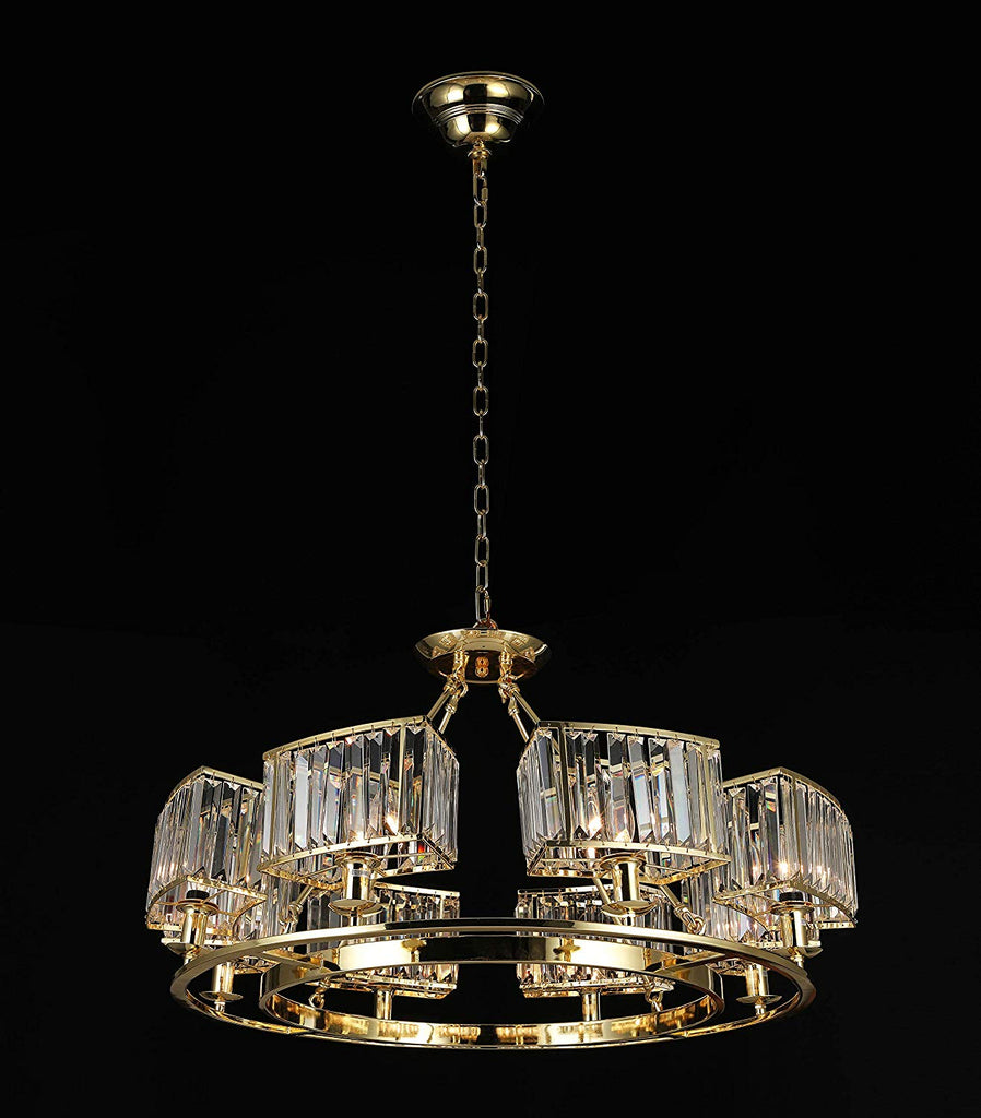 Palladium Empress Crystal Glass Fringe Chandelier Lighting H 19" W 35" - Great for Dining Room, Living Room, Family Room, Foyer, Entryway and more - G7-4644/8