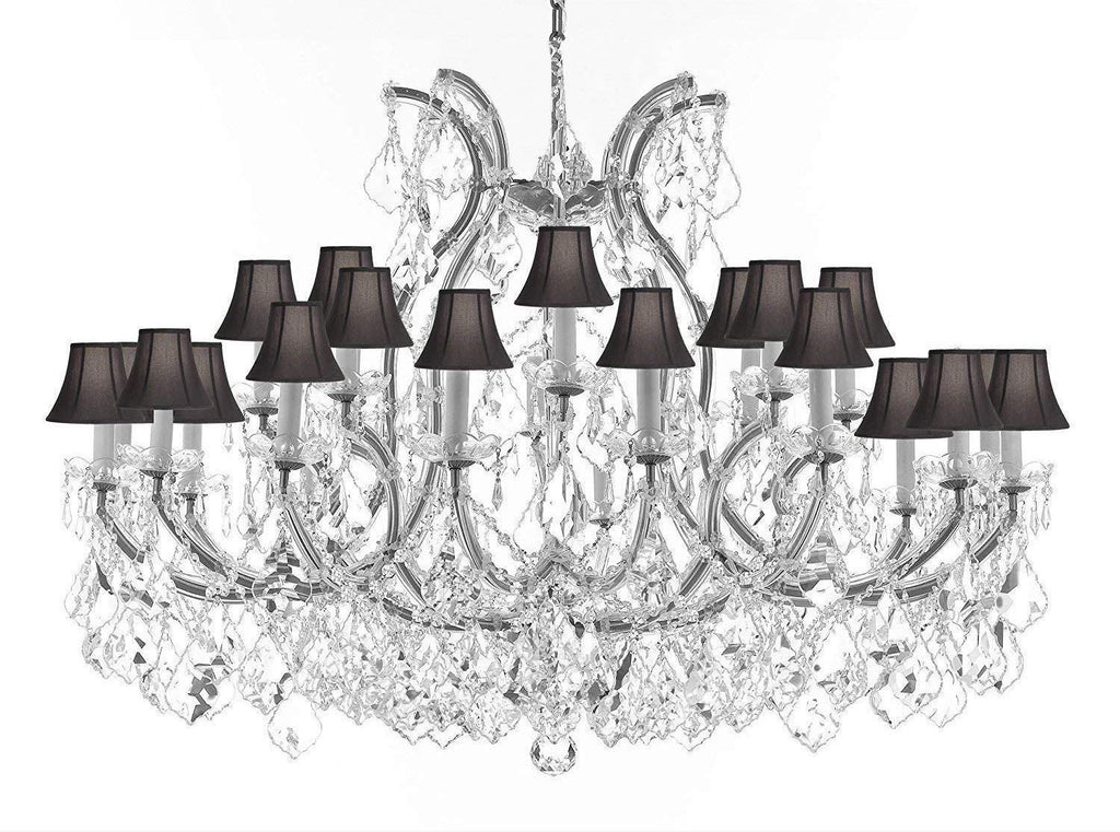 Crystal Chandelier Lighting Chandeliers H35"X W46" Great for The Foyer, Entry Way, Living Room, Family Room and More! w/Black Shades - A500-B62/CS/BLACKSHADES/2MT/24+1