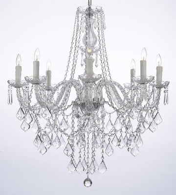 Crystal Chandelier Lighting 33ht X 28wd 8 Lights Fixture Pendant Ceiling Lamp Murano - B6-3-243-8H-DLO