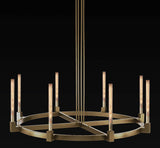 Corsica Round Chandelier 48" Vintage Barn Metal Industrial Loft Rustic Lighting Great for Living Room, Dining Room, Foyer and Entryway - A500-CG/4462/8