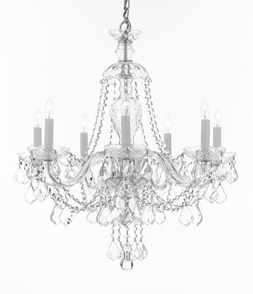 Chandelier Lighting Crystal Chandeliers H28" X W26" 7 Lights-Great for Dining Room, Foyer, Entry Way, Living Room, Bedroom, Kitchen! - CJD-CS/4084/7