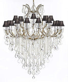 Crystal Chandelier Lighting Chandeliers H59" X W46" Great for The Foyer, Entry Way, Living Room, Family Room and More! w/Black Shades - A500-B12/BLACKSHADES/2MT/24+1