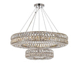 Crystal Nimbus Ring Chandelier Modern/Contemporary Lighting Pendant 40" Wide - for Dining Room, Foyer, Entryway, Family Room - Double Ring! - GB104-3063/14+8