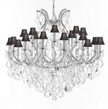 Crystal Chandelier Lighting Chandeliers H46" X W46" Dressed with Large,Luxe, Diamond Cut Crystals! Great for The Foyer, Entry Way, Living Room, Family Room and More w/Black Shades - A500-B90/CS/BLACKSHADES/2MT/24+1DC