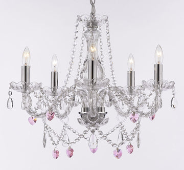 Crystal Chandelier Lighting Drop Glass 5 Lights H19" X Wd 19" Ceiling Fixture Pendant Lamp New Chandeliers Murano - B58/CS/11987/5