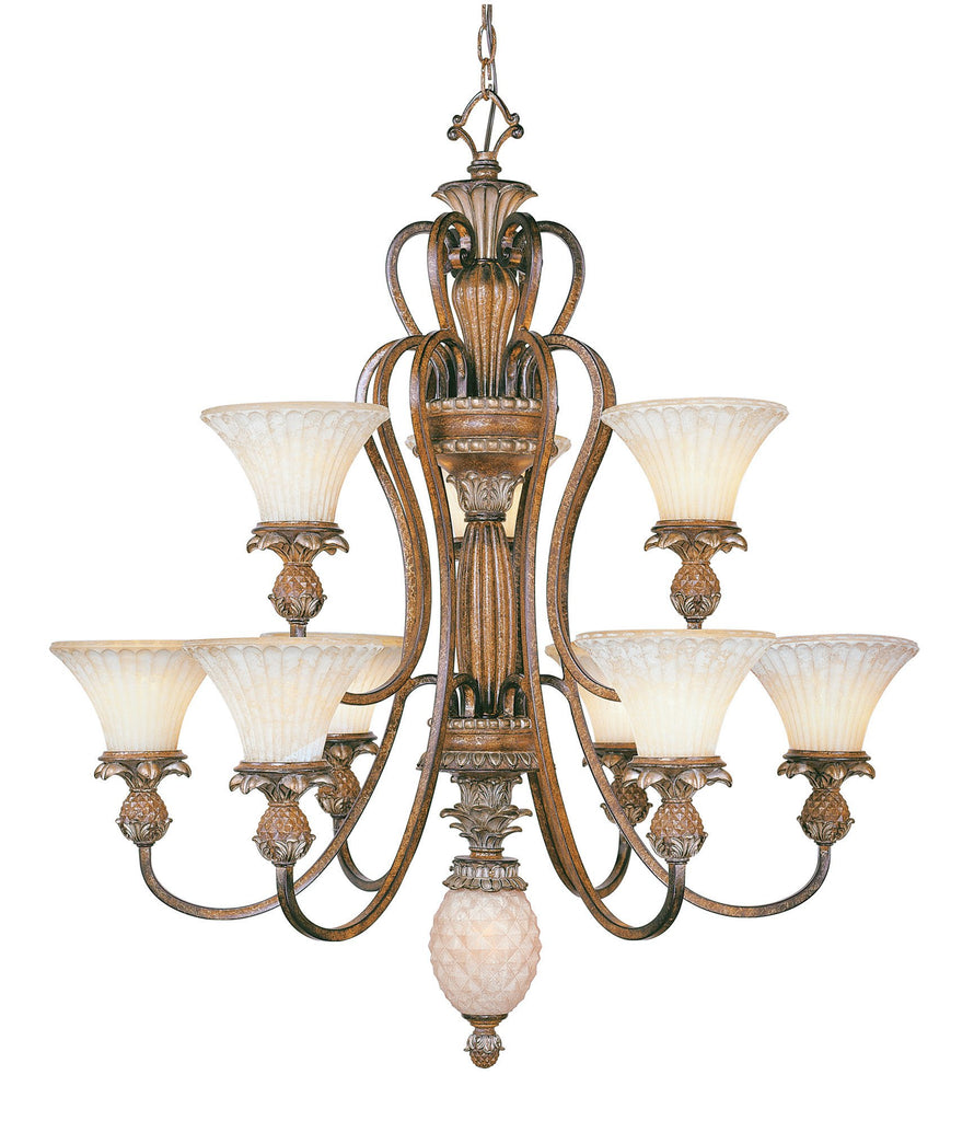 Livex Savannah 9 Light Venetian Patina Chandelier - C185-8459-57