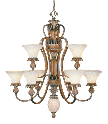 Livex Savannah 9 Light Venetian Patina Chandelier - C185-8459-57