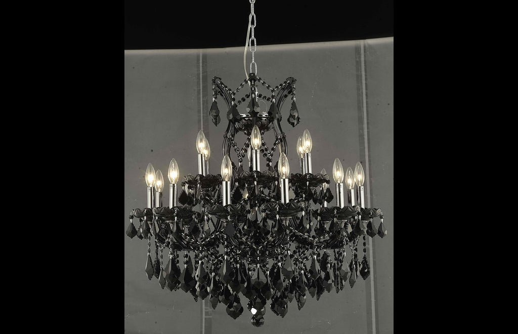 ZC121-2800D30B-JT/RC - Regency Lighting: Maria Theresa 19 light Black Chandelier Jet (Black) Royal Cut Crystal