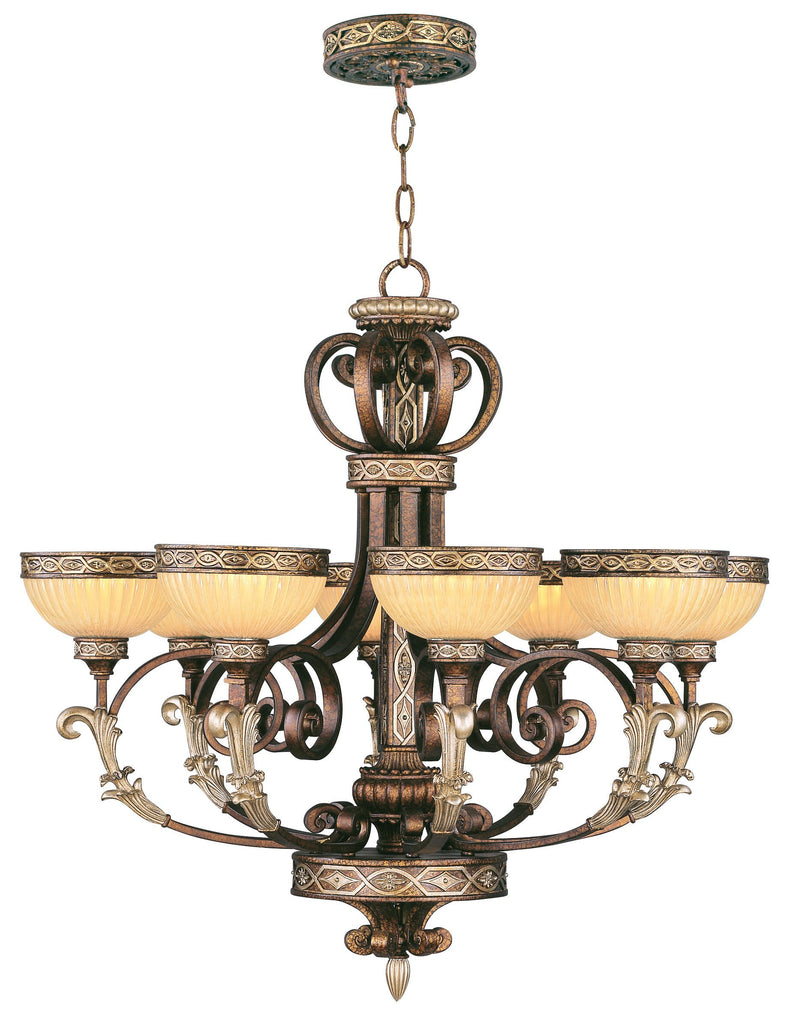 Livex Seville 8 Light PBZ Chandelier - C185-8528-64