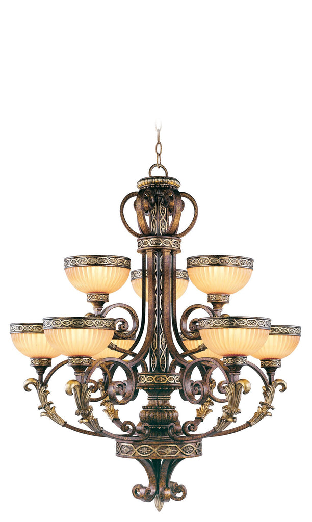 Livex Seville 9 Light PBZ Chandelier - C185-8529-64