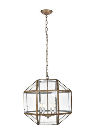 ZC121-LD6001D19S - Living District: Caro Collection Pendant D19 H20 Lt:4 Vintage Sliver Finish