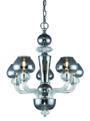 ZC121-7874D22SS - Regency Lighting: Prescott 5 Light Silver Shade Chandelier