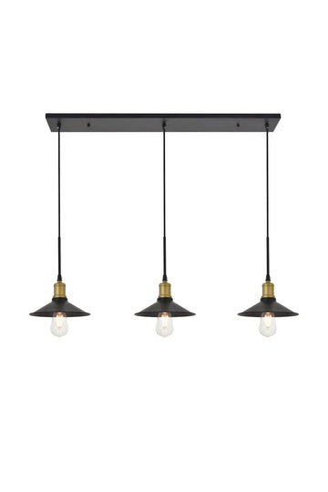 ZC121-LD4033D42BRB - Living District: Etude 3 light brass and black Pendant