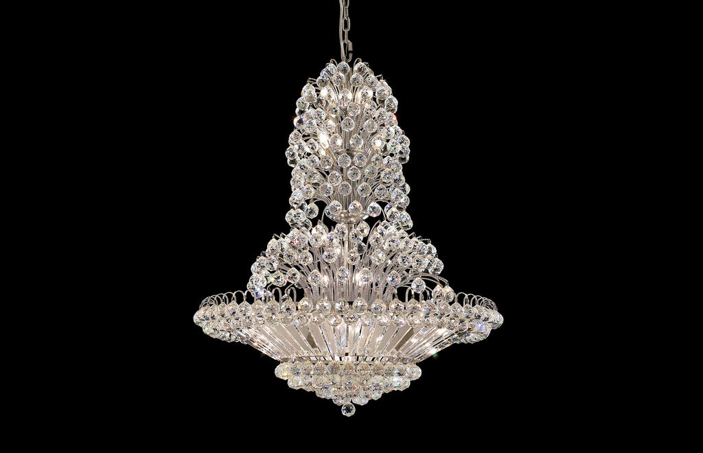 C121-2908G36C/RC - Regency Lighting: Sirius 33 light Chrome Chandelier Clear Royal Cut Crystal