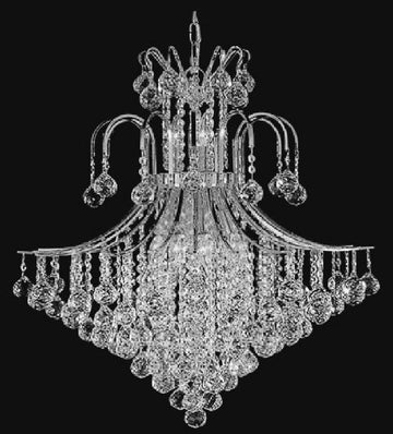 French Empire Crystal Chandelier Chandeliers Lighting H50" X W31" - J10-SILVER/26069/14LARGE
