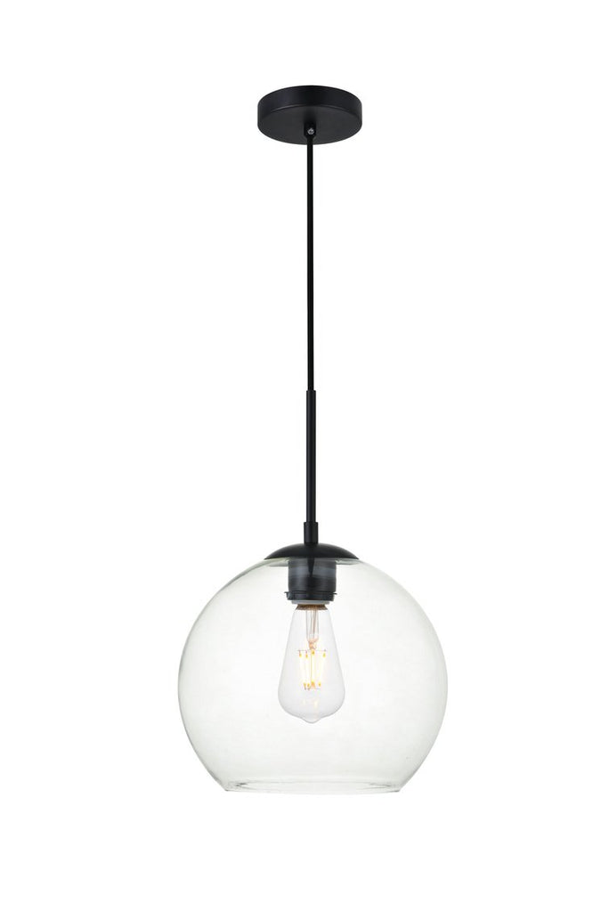 ZC121-LD2212BK - Living District: Baxter 1 Light Black Pendant With Clear Glass