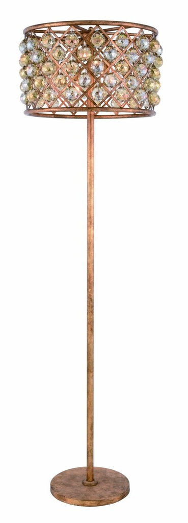 ZC121-1206FL20GI-GT/RC - Urban Classic: Madison 4 light Golden Iron Floor Lamp Golden Teak (Smoky) Royal Cut Crystal