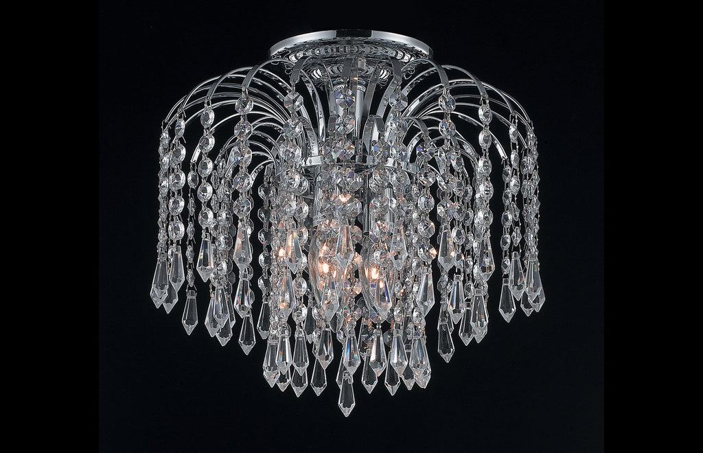 C121-6801F12C/EC - Regency Lighting: Falls 3 light Chrome Flush Mount Clear Elegant Cut Crystal