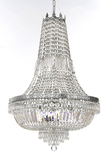 French Empire Crystal Chandelier Lighting - Great for the Dining Room, Foyer, Entry Way, Living Room H36" XW30" - A500-B8/CS/870/14