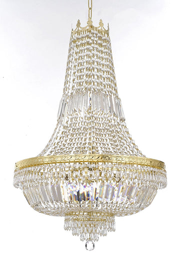 French Empire Crystal Chandelier Lighting - Great for the Dining Room, Foyer, Entry Way, Living Room H36" X W30" - A500-B8/CG/870/14