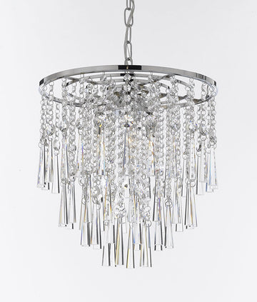 Modern Contemporary Chandelier "Rain Drop" Chandeliers Lighting H 16" W 15" - Good for Dining Room, Foyer, Entryway, Family Room, Bedroom and More! - J10-26036/3