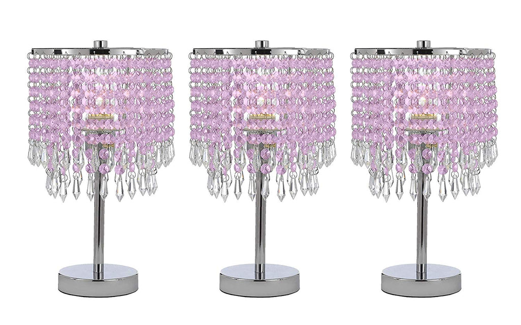 Chrome Round Crystal Bedroom Desk Lamp Table Lamp Bedside Lamp - Set of 3 - J10-SP-106/B84 - set of 3