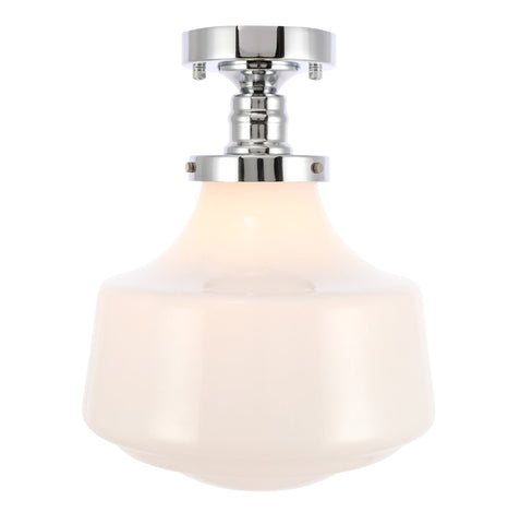 ZC121-LD6244C - Living District: Lyle 1 light Chrome and frosted white glass Flush mount