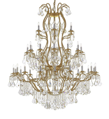 Large Foyer Iron Chandelier Chandeliers Lighting with Crystal! H60" x W52" - A500-CG/3031/36+1