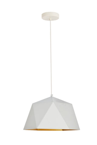 ZC121-LDPD2080 - Living District: Arden Collection Pendant D15.0'' H9.6 Lt:1 frosted white and Gold Finish