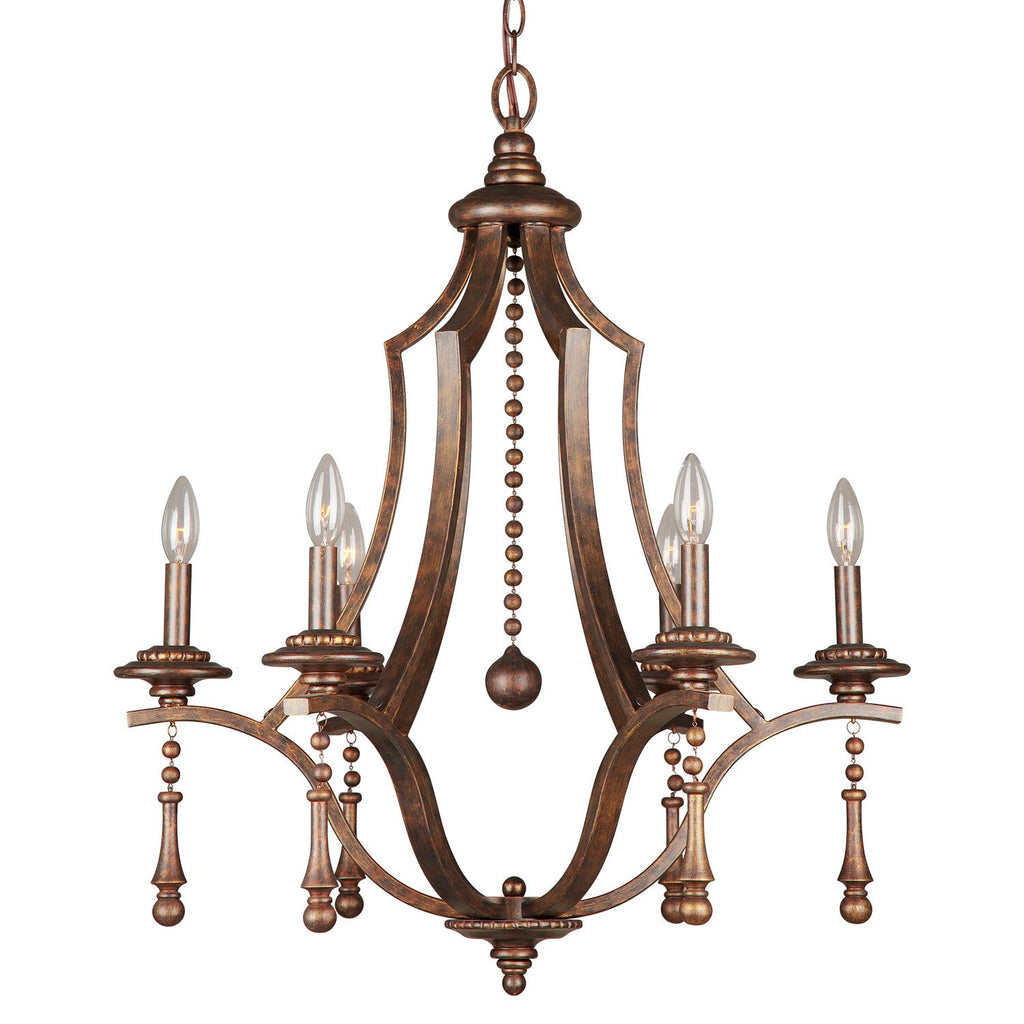 6 Light English Bronze Chic Chandelier - C193-9356-EB