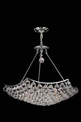 ZC121-V9802D14C/EC By Elegant Lighting Corona Collection 4 Lights Semi Flush Chrome Finish