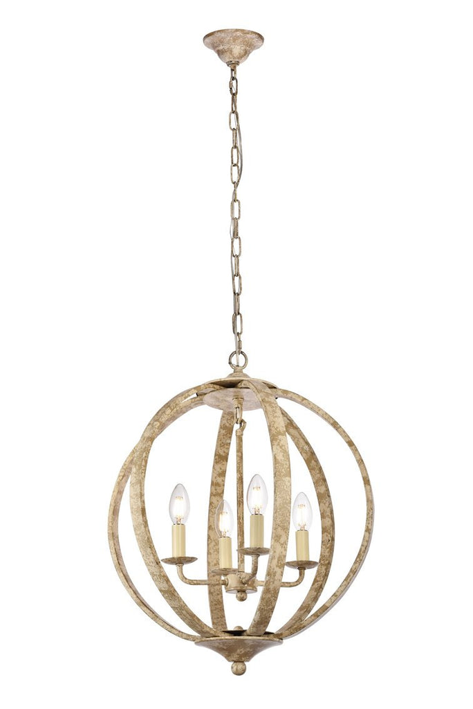 ZC121-LD6011D18WD - Living District: Marlow Collection Pendant D18 H22.5 Lt:4 Weathered Dove Finish