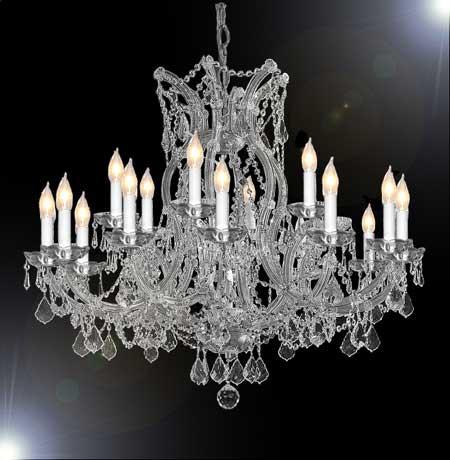 Chandelier Crystal Lighting Chandeliers - Great For The Dining Room Foyer Living Room H28" X W37" - A83-Silver/1510/15+1