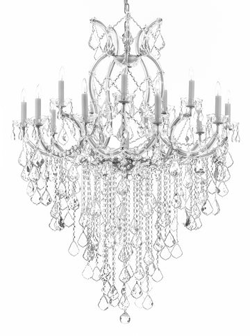 Maria Theresa Chandelier Empress Crystal (Tm) Lighting Chandeliers H50" X W37" Great For Large Foyer / Entryway - A500-B12/Silver/21510/15+1