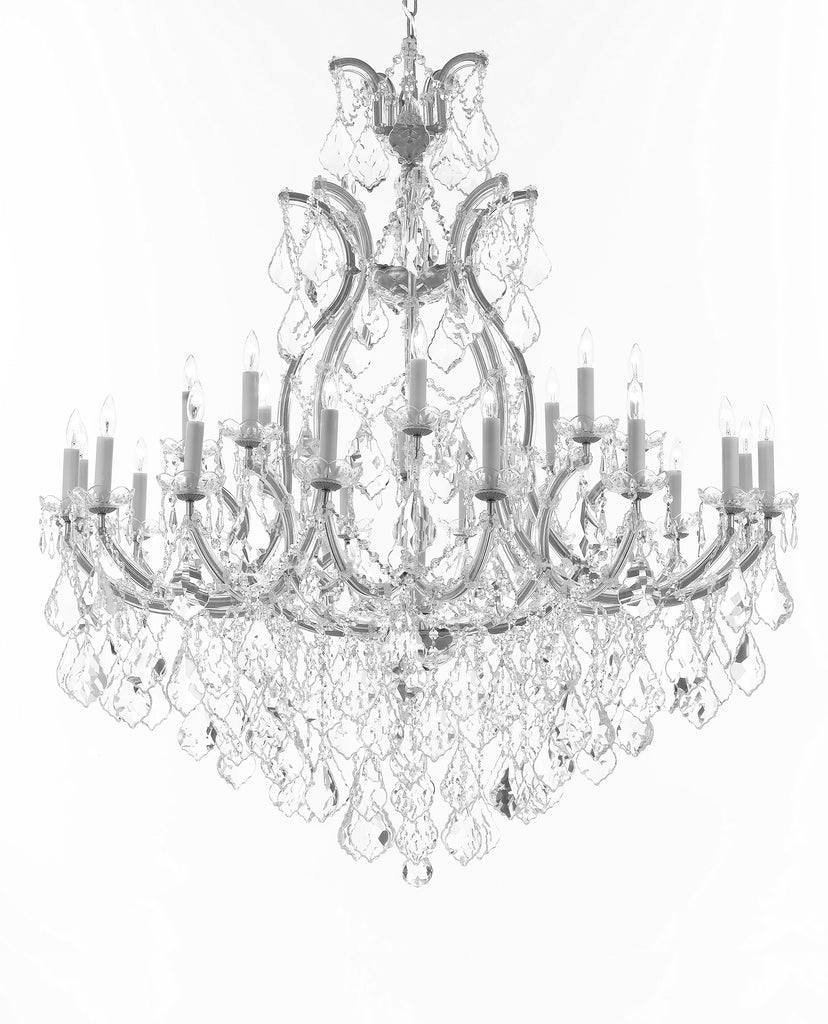Swarovski Crystal Trimmed Chandelier Lighting Chandeliers H52" X W46" Dressed with Large, Luxe Crystals - Great for the Foyer, Entry Way, Living Room, Family Room and More - A500-B90/CS/52/2MT/24+1SW