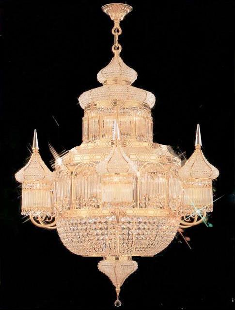 Moroccan Mosque Crystal Chandelier W 28" H 36" - A93-624/16