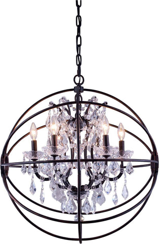 ZC121-1130D25DB-GT/RC By Regency Lighting - Geneva Collection Dark Bronze Finish 6 Lights Pendant Lamp