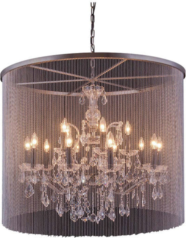 C121-1131D36MB/RC By Elegant Lighting - Brooklyn Collection Mocha Brown Finish 15 Lights Pendant lamp