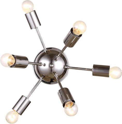 C121-1134WF21PN By Elegant Lighting - Cork Collection Polished Nickel Finish 6 Lights Wall / Flush Mounts