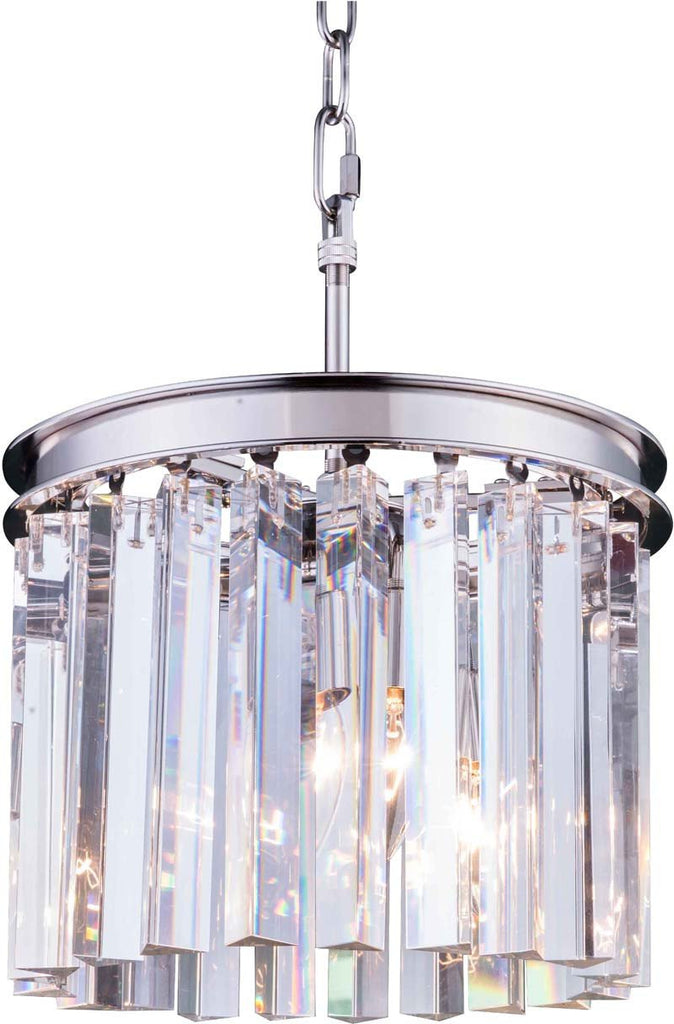 C121-1208D12PN/RC By Elegant Lighting - Sydney Collection Polished nickel Finish 3 Lights Pendant lamp