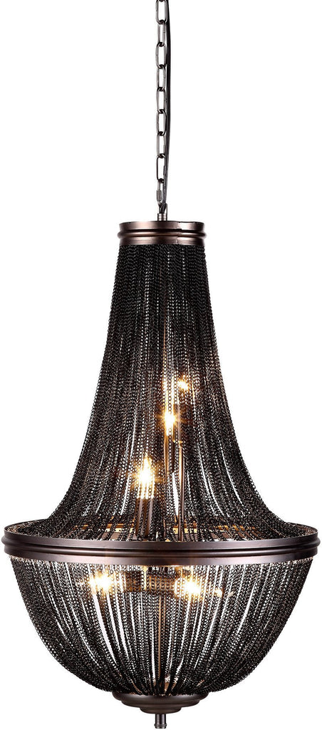 C121-1210D17DG By Elegant Lighting - Paloma Collection Dark Grey Finish 6 Lights Pendant Lamp