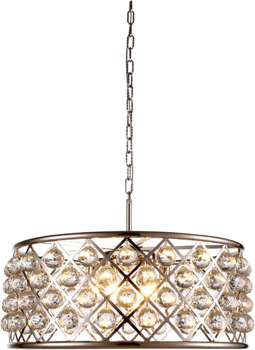 ZC121-1214D25PN-GT/RC By Regency Lighting - Madison Collection Polished Nickel Finish 6 Lights Pendant Lamp