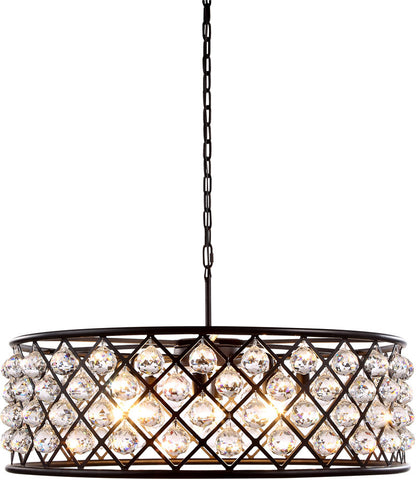 C121-1214D32MB/RC By Elegant Lighting - Madison Collection Mocha Brown Finish 8 Lights Pendant Lamp