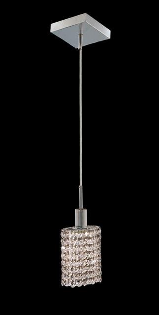 C121-1281D-S-E-CL/RC By Elegant Lighting Mini Collection 1 Lights Pendant Chrome Finish