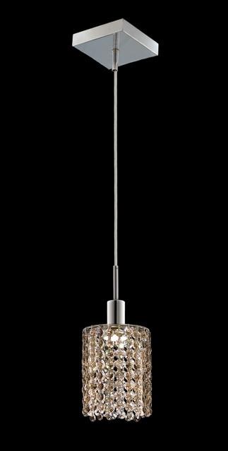 C121-1281D-S-R-GT/RC By Elegant Lighting Mini Collection 1 Lights Pendant Chrome Finish