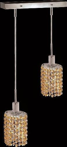 C121-1282D-O-E-LT/RC By Elegant Lighting Mini Collection 2 Lights Pendant Chrome Finish