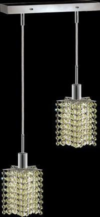 C121-1282D-O-P-LP/RC By Elegant Lighting Mini Collection 2 Lights Pendant Chrome Finish