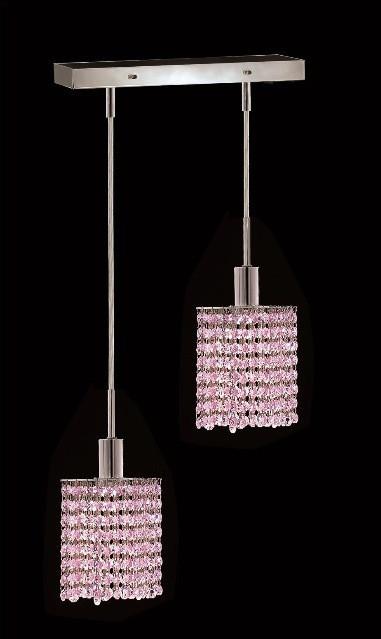 C121-1282D-O-S-RO/RC By Elegant Lighting Mini Collection 2 Lights Pendant Chrome Finish