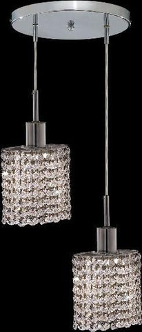 C121-1282D-R-E-CL/RC By Elegant Lighting Mini Collection 2 Lights Pendant Chrome Finish